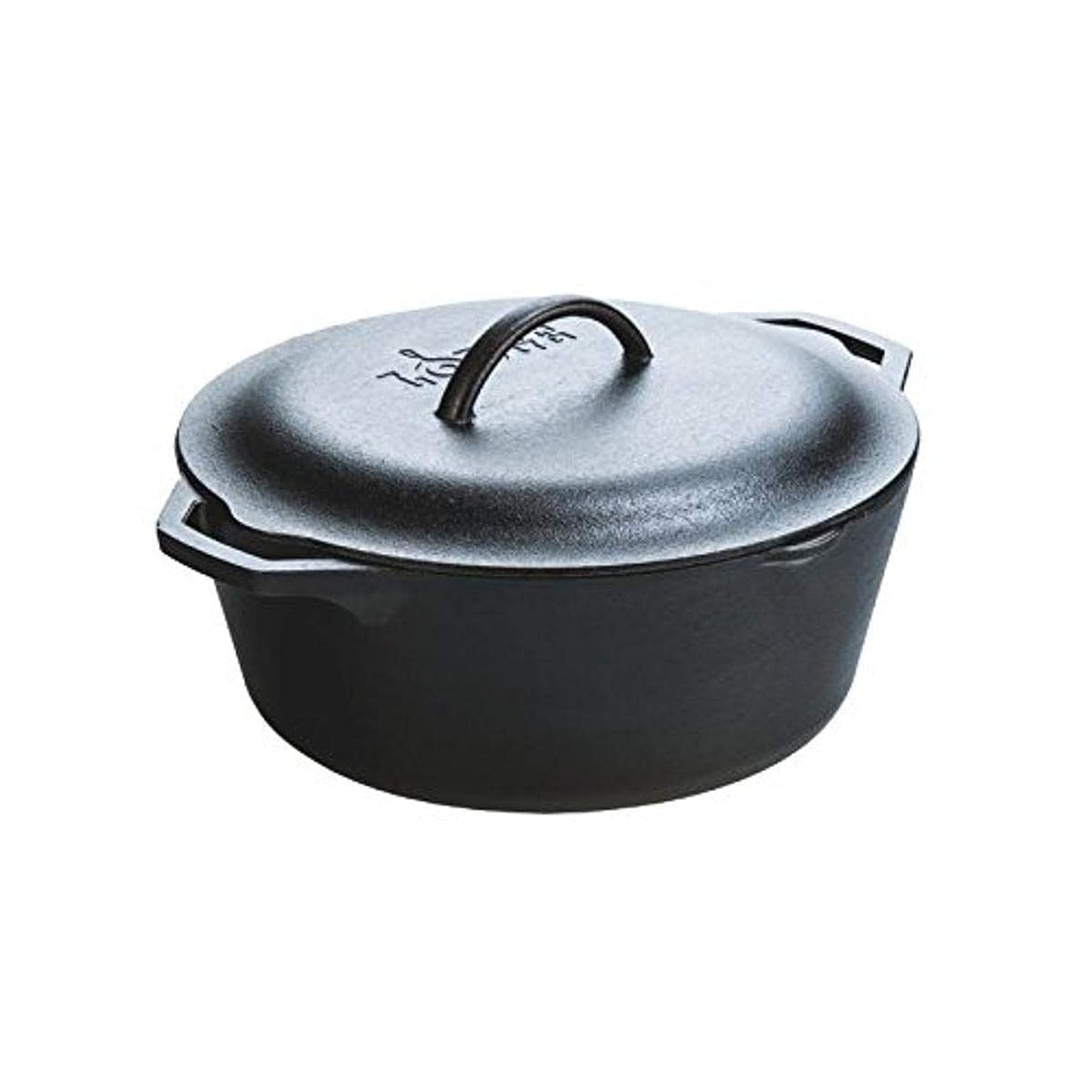 Lodge Pre-Seasoned Cast Iron Double Dutch Oven With Loop Handles, 5 qt