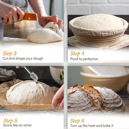 Superbaking Banneton Bread Proofing Basket - Sourdough Starter Kit