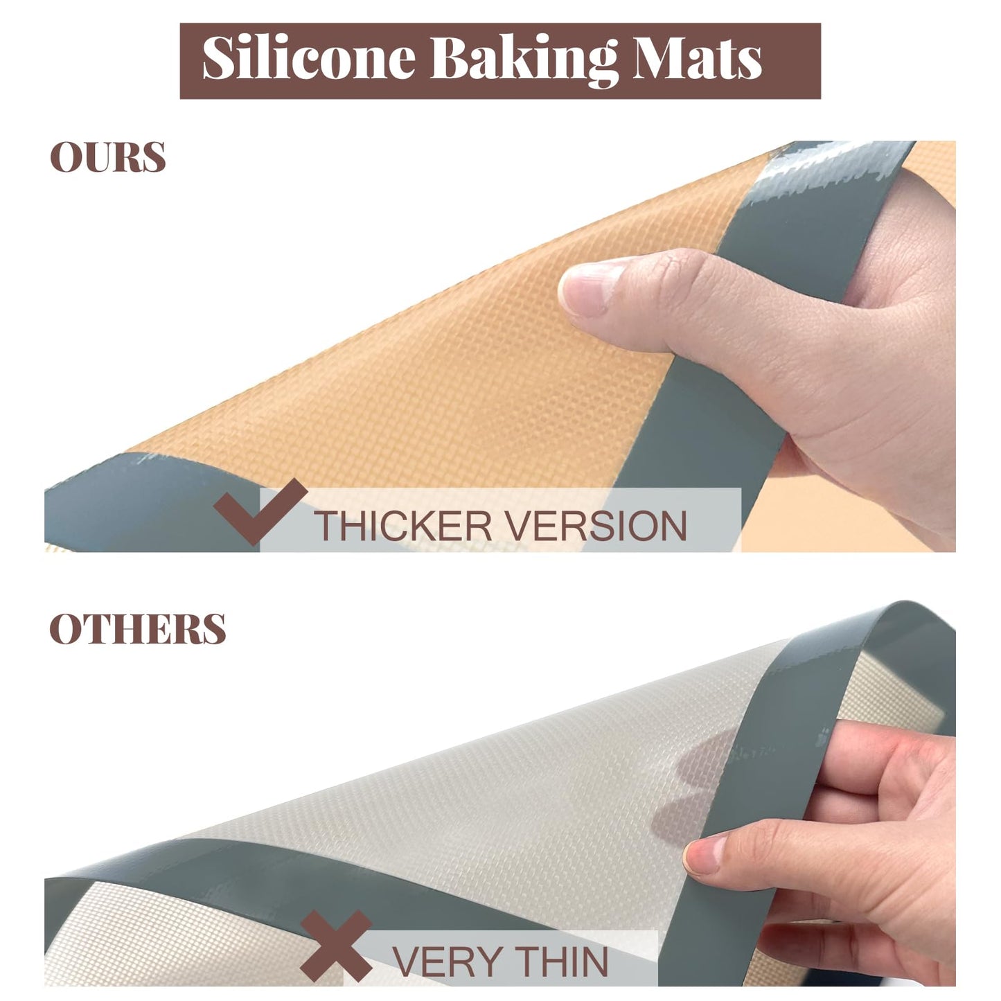 Silicone Baking Mat 3-Pack - Non-Stick, Reusable, Food-Safe