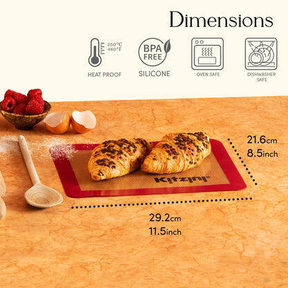 Kitzini Silicone Baking Mat Set - Non-Stick, BPA-Free, Professional