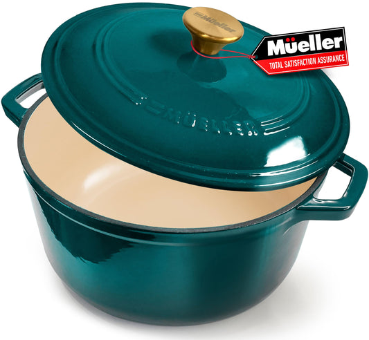 Mueller DuraCast 6Qt Enameled Cast Iron Dutch Oven – Durable & Versatile