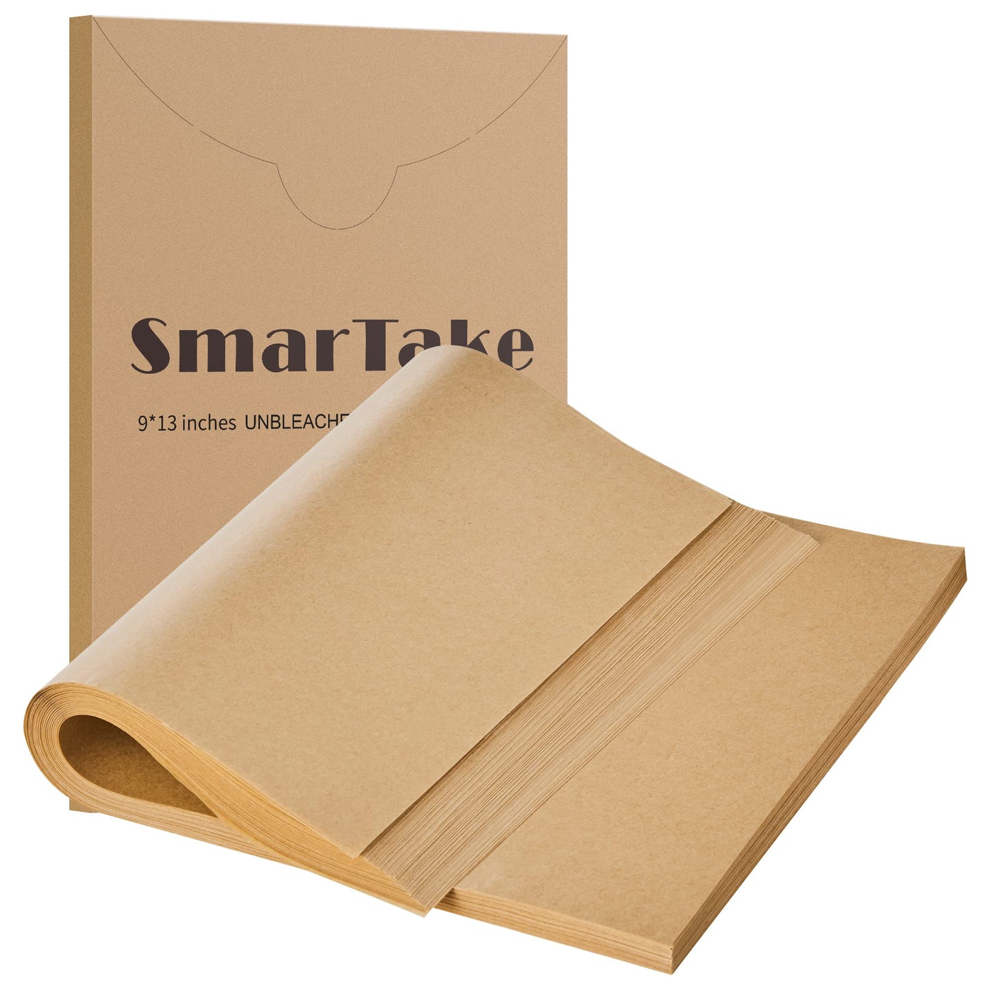 SMARTAKE 200 Pcs Parchment Paper Baking Sheets, 12x16 Inches Non-Stick Precut Baking Parchment, Perfect for Baking Grilling Air Fryer Steaming Bread Cup Cake Cookie and More (Unbleached)